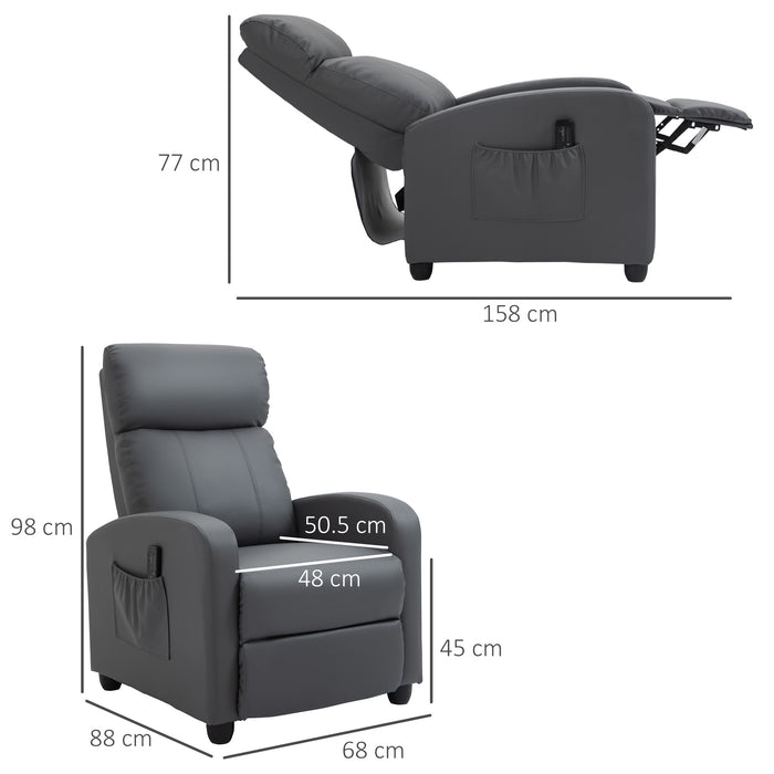 PU Leather Recliner Massage Chair with Footrest - Ergonomic Lounge Armchair with Remote Control for Comfort - Perfect for Living Room, Bedroom, Home Theater