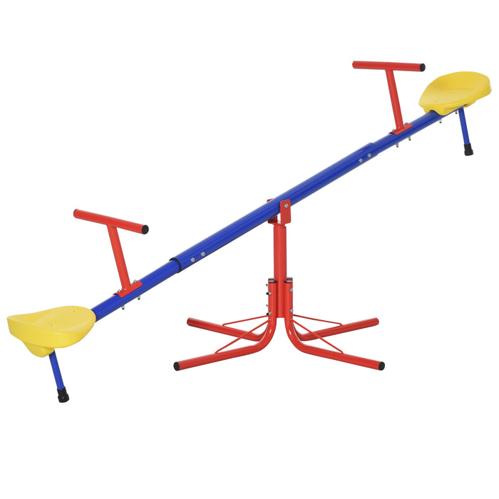 Rotating Seesaw for Kids - 360-Degree Metal Teeter Totter with Swivel Action - Fun Outdoor Play Equipment for Children