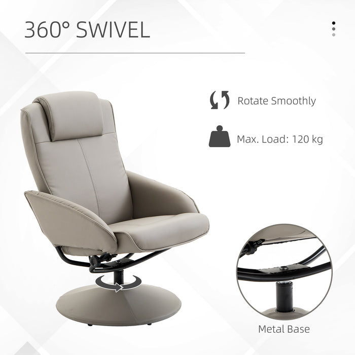 Ergonomic High-Back Executive Chair with Footrest - Adjustable Swivel Recliner in PU Leather, Armchair Lounge Seat - Comfortable Work and Relaxation Solution for Professionals