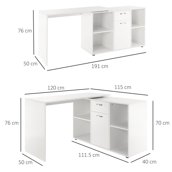 Modern L-Shaped Computer Desk - Home Office Corner Workstation with Ample Storage for Laptop, PC - Ideal for Productivity and Space Efficiency