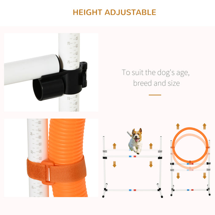 Pet Agility Starter Kit - 3-Piece Training Set with Adjustable Pole, Hoop, & Hurdle - Enhance Your Dog's Play, Run, and Jump Skills