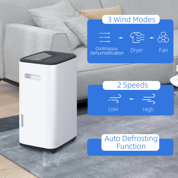 Portable 6000mL Dehumidifier with Timer and Modes - 20L Daily Capacity, 3 Settings, 24-Hour Control - Ideal for Home, Basement, and Laundry Room Moisture Removal