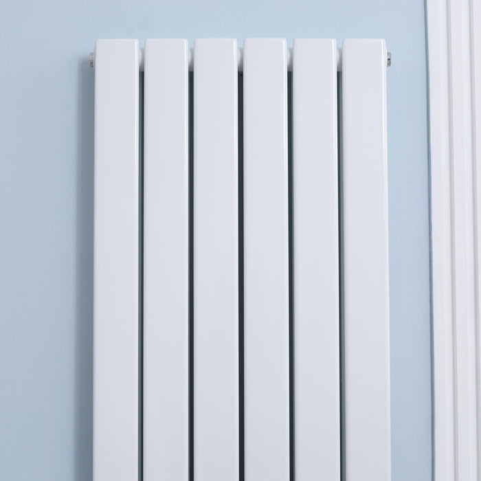 Horizontal Designer Wall-Mounted Water-Filled Radiator - Centralized Space Heating Solution for Bedroom and Home Office - Sleek White Finish for Modern Interiors