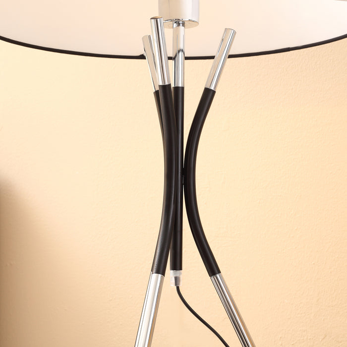 Modern Tripod Floor Lamp - Metal Frame with Elegant Fabric Shade, E27 Bulb Compatible - Stylish Lighting for Living Rooms, Bedrooms, Offices