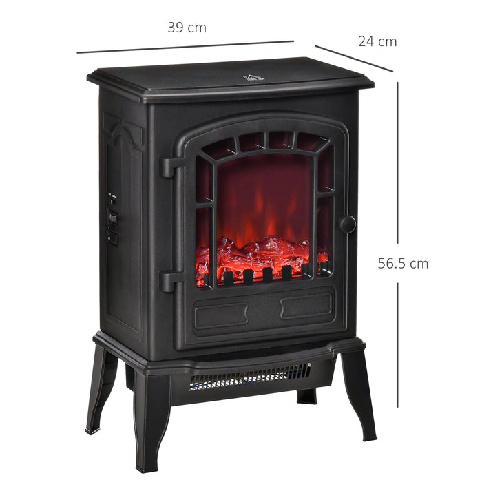 Electric Fireplace Heater Stove - Free Standing with Realistic Flame Effect & Overheat Safety Protection, 1000W/2000W - Ideal for Cozy Indoor Spaces & Home Heating Solution