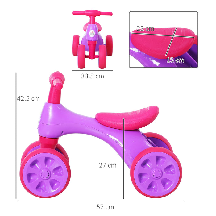 Kids' Balance Training Walker - Ride-On Toy with Non-Slip Rubber Wheels, Purple - Ideal for Toddlers Learning to Walk