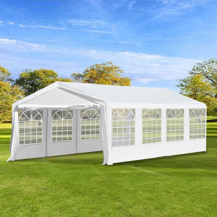 Heavy-Duty 8m x 4m Garden Gazebo Marquee - Portable Party Tent, Wedding Canopy, and Carport with Steel Frame - Ideal for Outdoor Events and Vehicle Protection