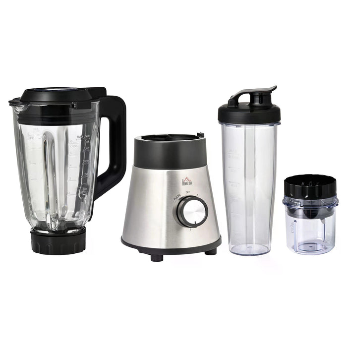 900W Blender Smoothie Maker - 5-Speed Countertop Kitchen Blender with Pulse Function & 1.5L Mixing Cup - Includes Portable Cup and Grinder for On-the-Go Lifestyles & Home Chefs