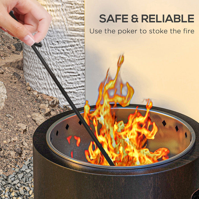 Outdoor Smokeless Fire Pit - Durable Metal Wood-Burning Design, Black Finish - Ideal for Backyard Entertainment and Family Gatherings