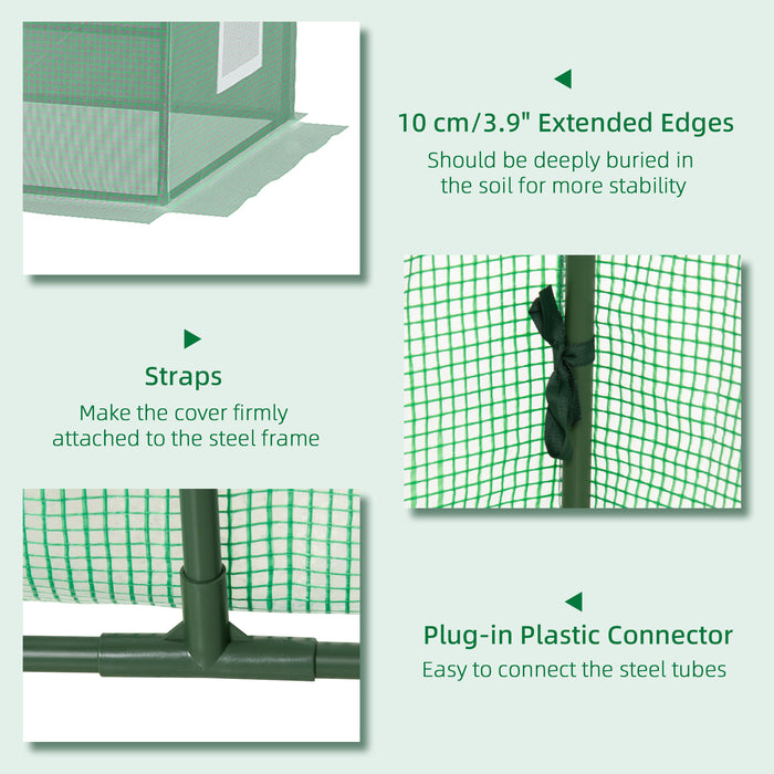 Portable Polytunnel Greenhouse - 240x90x90cm with Ventilated Mesh Windows - Ideal for Indoor and Outdoor Gardening