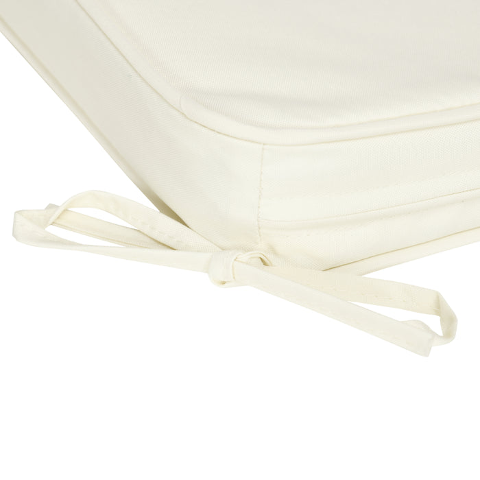 Chair Cushion Set of 6 - 42x42x5 cm Cream White Seat Pads - Comfortable Dining & Kitchen Seating Enhancers