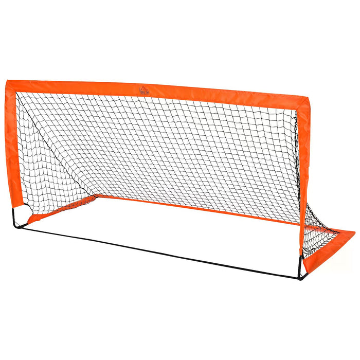 Folding Football Goal with Tetoron Mesh Net - Durable Outdoor Soccer Net in Vibrant Orange - Perfect for Backyard Practice and Recreational Play