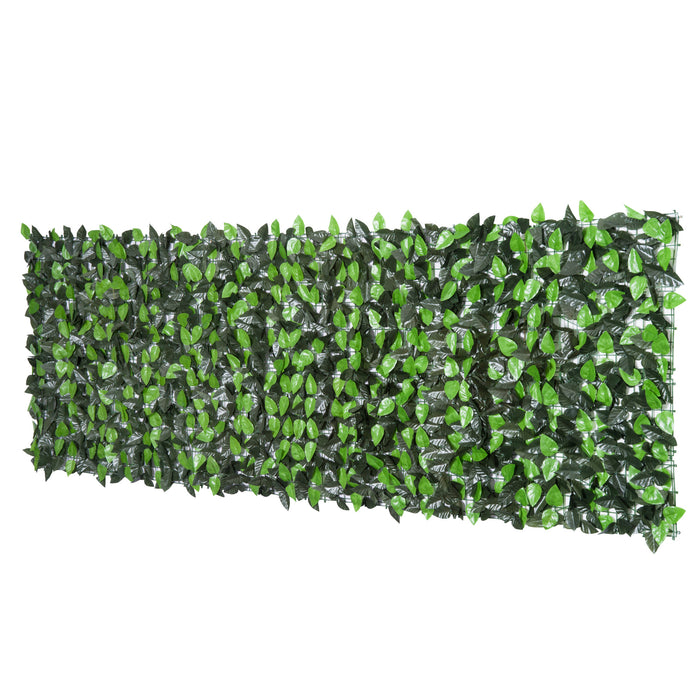 Artificial Leaf Hedge - Privacy Screen Fence Panel for Outdoor/Indoor Garden Decor, 3M x 1M, Dual-Toned Greens - Creates Secluded Spaces & Enhances Aesthetics