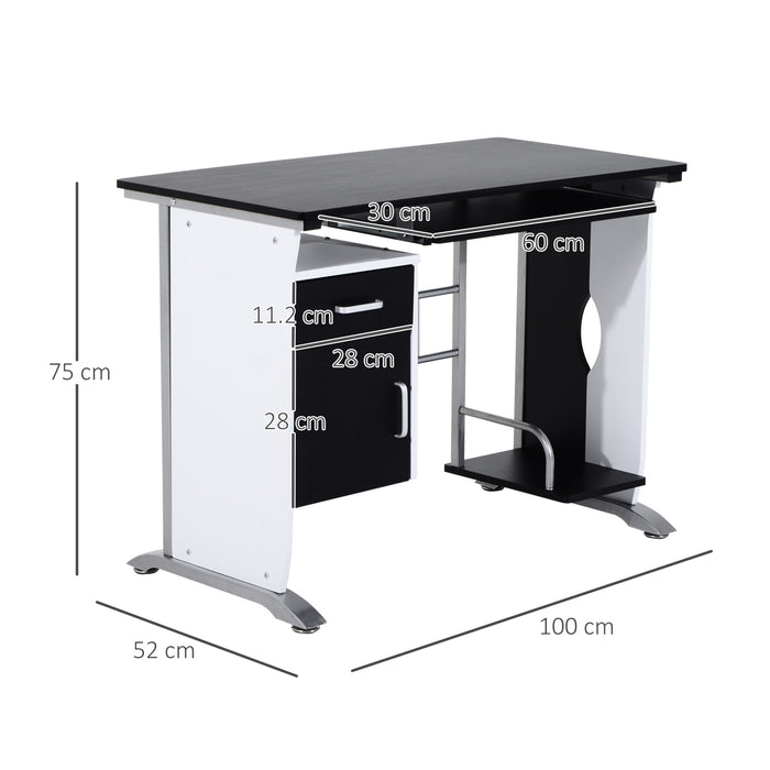 Home Office Computer Desk - Ergonomic Workstation with Sliding Keyboard Tray, Storage Drawers & CPU Stand - Perfect for Professional & Remote Working Environments