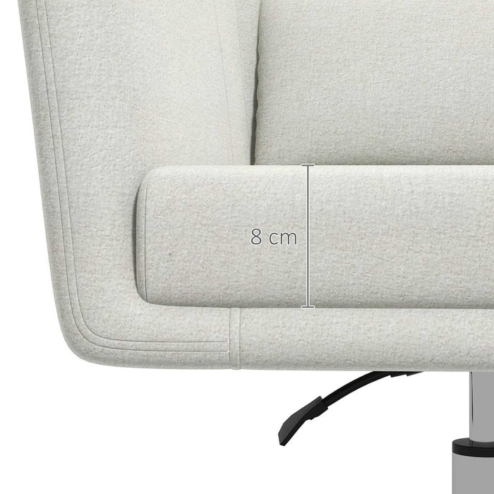 Modern Swivel Accent Chair - Height Adjustable with Cushioned Pillow, Cream White - Ideal for Living Room or Bedroom Comfort