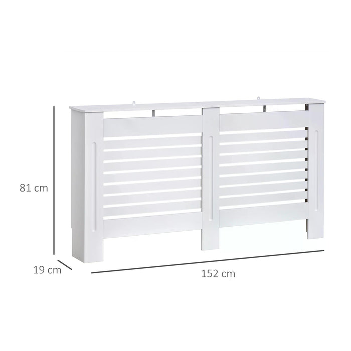 MDF Radiator Cover - 152 x 19 x 81 cm Elegant White Finish - Home Heating Enhancement & Safety Solution