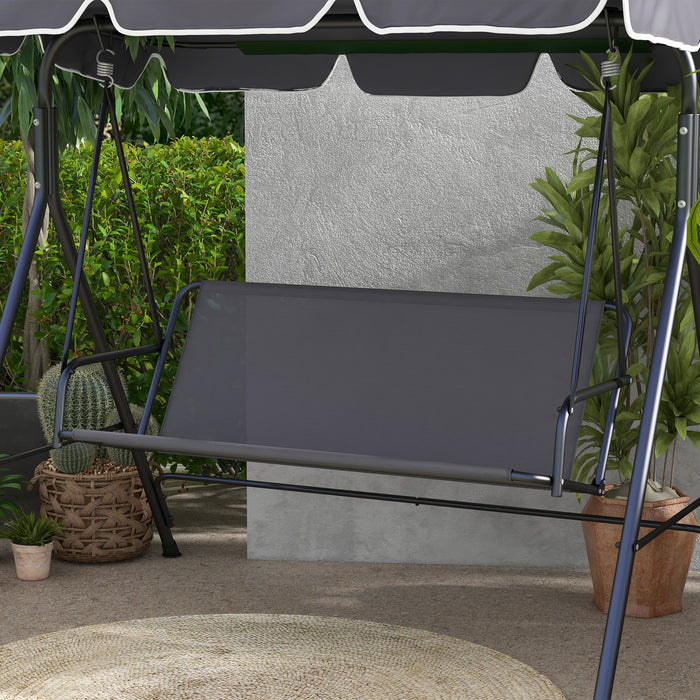 Garden Swing Seat Cover - Durable Replacement for 2/3 Seater Bench, Grey, 115x48x48cm - Weather-Resistant Protection for Outdoor Furniture