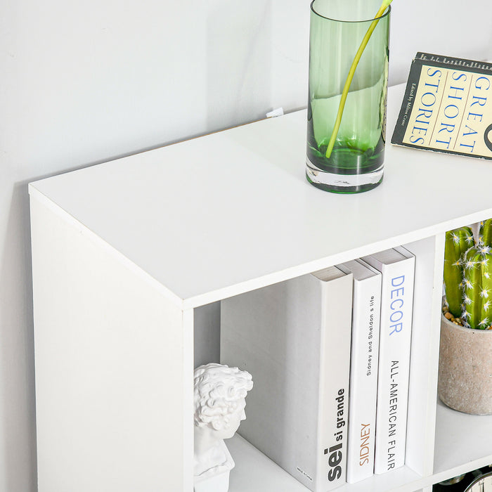 3-Tier 6-Cube Storage Organizer - Particle Board Cabinet Bookcase with Shelving - Ideal for Home Office Organizing and Decor in White