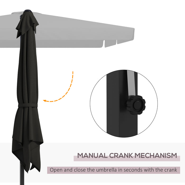 Cantilever Roma Parasol - Aluminium Square Patio Umbrella with Crank Handle, Hanging Garden Design, and Tilt Feature - Ideal Sun Shade for Outdoor Relaxation