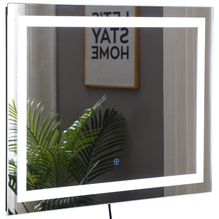 LED Vanity Mirror for Bathroom - 80x60cm Wall Mounted Illuminated Mirror with Touch Switch - Enhances Home Decor and Lighting for Grooming