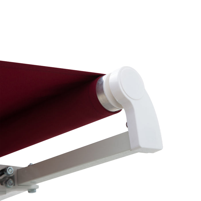 Manual Retractable Garden Awning - 3.5 x 2.5M Patio Sun Shade Shelter in Wine Red with Winding Handle - Outdoor Comfort & UV Protection for Homeowners