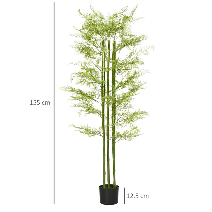 Asparagus Fern Artificial Tree in Pot - Lifelike Faux Indoor Outdoor Home Decoration, 155cm Tall - Ideal for Home or Office Decor and Greenery Enhancement