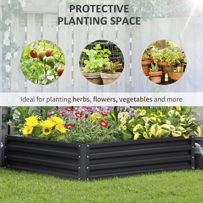 Durable Weather-Resistant Raised Garden Bed - Steel Framed Outdoor Planter for Vegetables, Flowers, and Herbs, 120cm Square - Perfect for Patio, Backyard, and Greenhouse Gardening