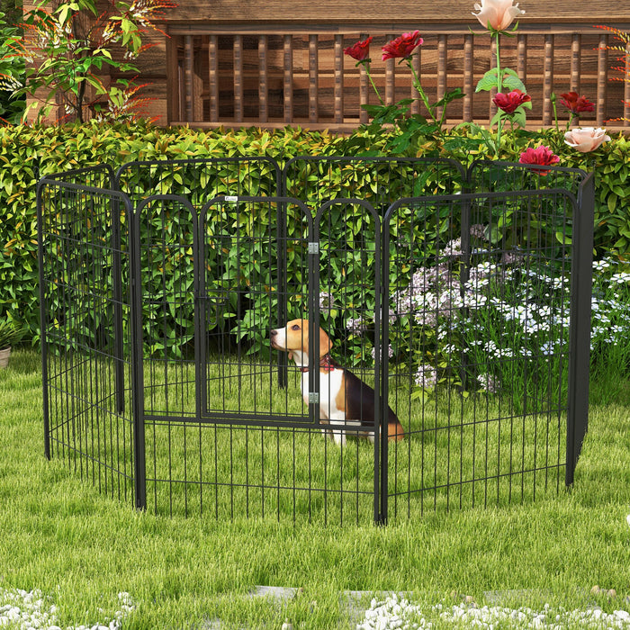 Heavy Duty 8-Panel Pet Playpen - Puppy and Rabbit Safe Enclosure, Foldable Design for Indoor & Outdoor Use - 80 x 100 cm Spacious Exercise Area