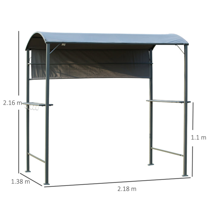 Outdoor BBQ Gazebo with Sturdy Metal Frame - Weather-Resistant Grey Canopy - Ideal for Grill Protection and Garden Parties