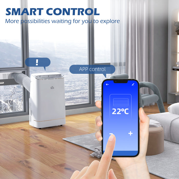 14,000 BTU Portable Air Conditioning Unit - Smart WiFi-Controlled Heater, Cooler, Dehumidifier, and Fan with 24-Hour Timer - Versatile Climate Control Solution for Home Use