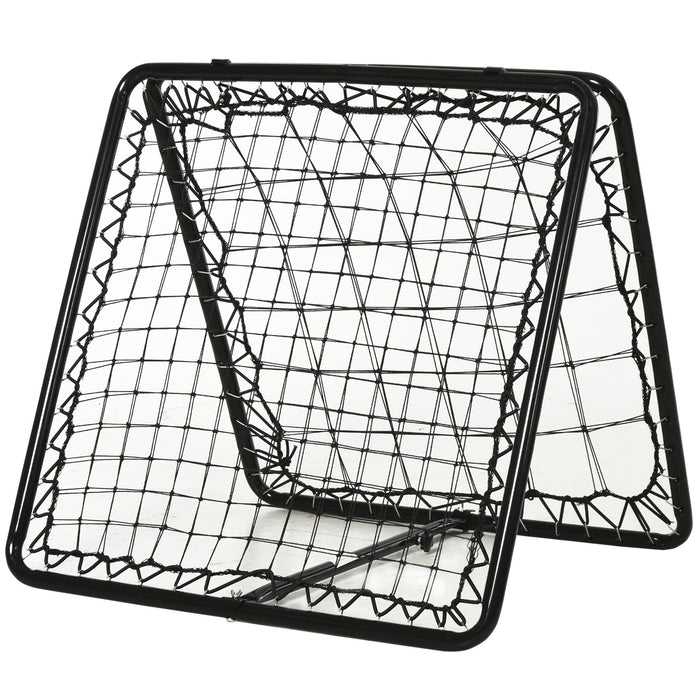 Adjustable Rebounder Net for Sports Training - Double-Sided, Angle Customization, 75x75cm Target Area - Ideal for Soccer, Baseball, Basketball Skill Improvement