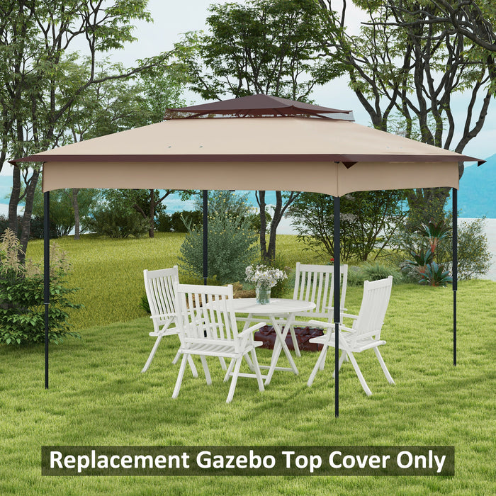 2-Tier Pop-Up Gazebo Canopy Replacement - UV 30+ Protection, Fits 3.25m x 3.25m Frames, Beige - Ideal for Outdoor Events and Garden Shade