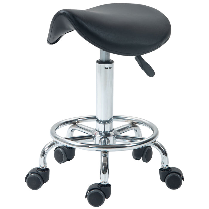 Salon Saddle Stool with Wheels - Ergonomic Rolling Chair for Massage, Spa, Tattoo, Beauty & Hairdressing - Comfort Seating for Professionals