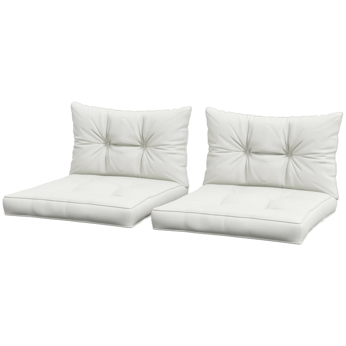 Patio Comfort 4-Piece Set - White Seat Cushions and Back Pillows for Chairs - Ideal for Indoor and Outdoor Comfort