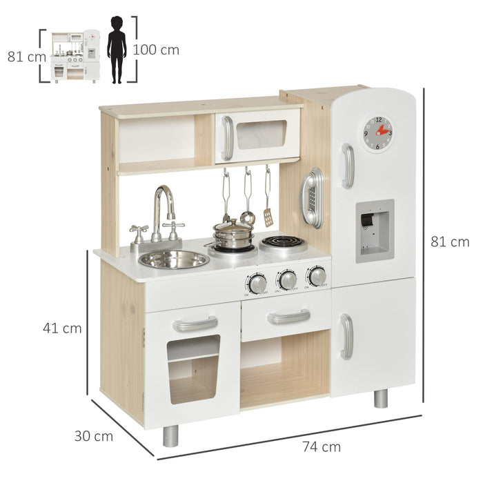 Luxury Play Kitchen Set with Interactive Ice Machine and Telephone - Pretend Cooking Accessories for Imaginative Play - Ideal for Young Chefs and Role-Playing Games