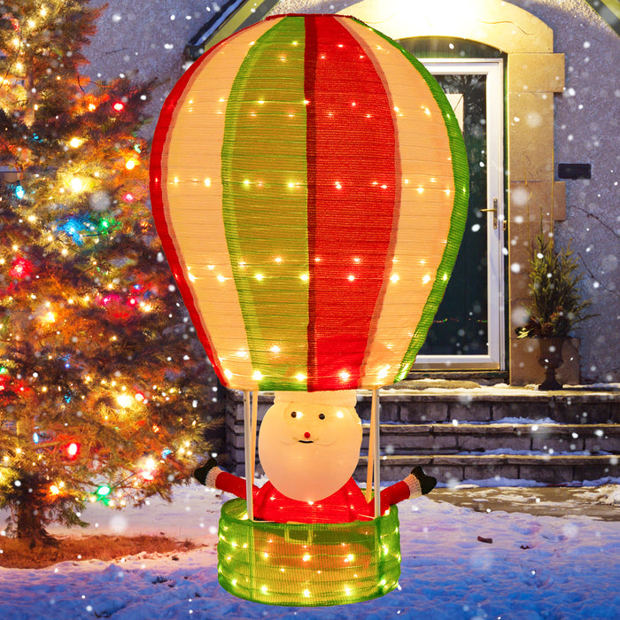 Hot Air Balloon Santa - Lighted Display with LED Lights and Pop-up Design - Perfect for Indoor or Outdoor Christmas Decoration