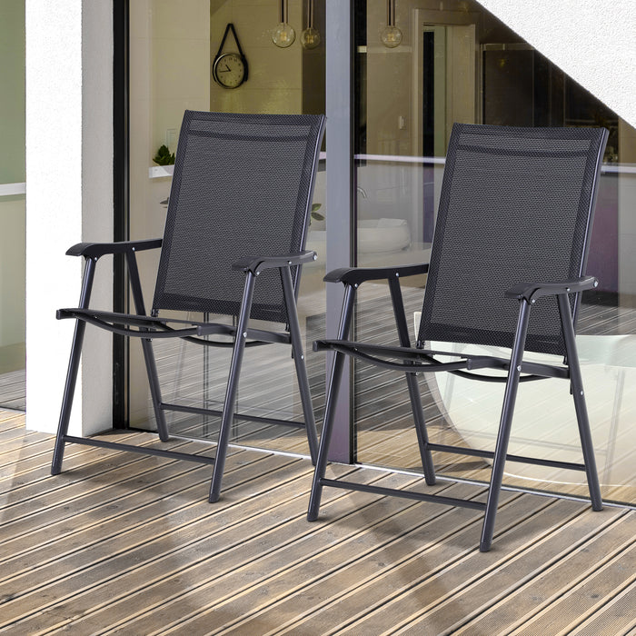 Foldable Metal Garden Chairs, Set of 2 - Outdoor Patio Furniture for Dining and Seating - Perfect for Backyard, Park, and Yard Spaces