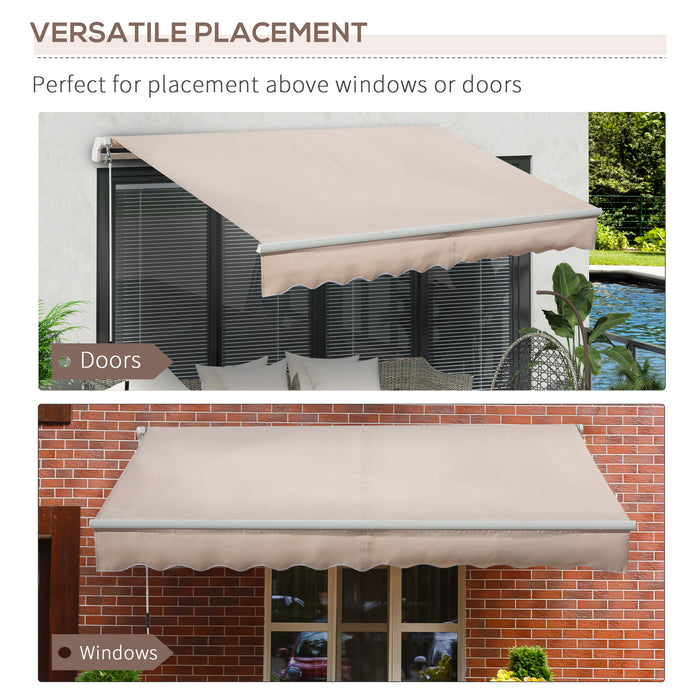 Aluminium Frame Outdoor Window Awning - Durable Patio Sun Shade Canopy with UV Protection, Hand Crank, 3x2m, Lightweight - Ideal Garden Shelter for Residential Use