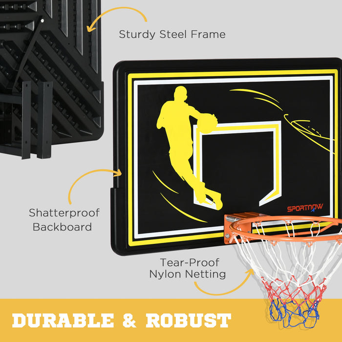 Wall-Mounted Mini Basketball System - Hoop with Backboard for Indoor & Outdoor Use - Perfect for Kids and Family Fun