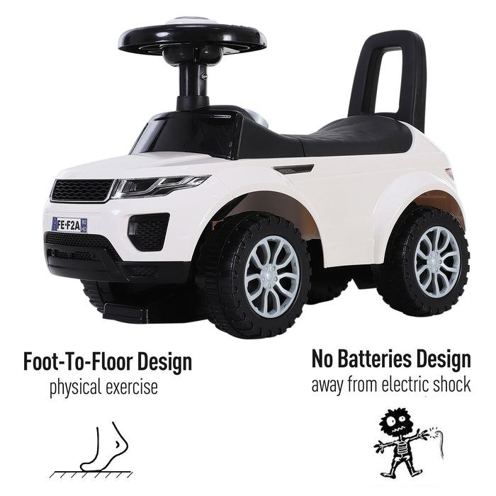 3-in-1 Ride On Car for Toddlers - Manual Foot To Floor Slider with Horn & Steering Wheel - Safe Design, Under Seat Storage for Kids