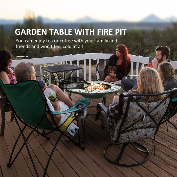 Outdoor 3-in-1 Fire Pit with BBQ Grill - Versatile Garden Table & Firepit Bowl, Includes Spark Screen and Fire Poker - Ideal for Backyard Bonfires & Patio Gatherings