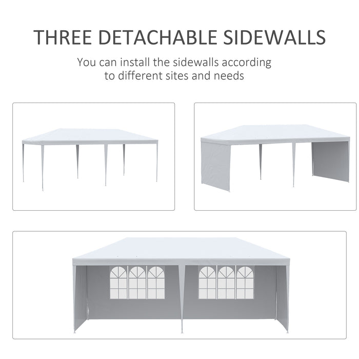 6x3m Party Tent Gazebo - Marquee with Windows and Side Panels for Outdoor Events - Patio Canopy Shelter, Ideal for Gatherings and Celebrations