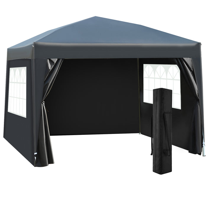 Pop-up Gazebo Marquee 3x3m - Water Resistant Black Event Shelter for Weddings & Parties - Includes Free Carry Bag for Easy Transport