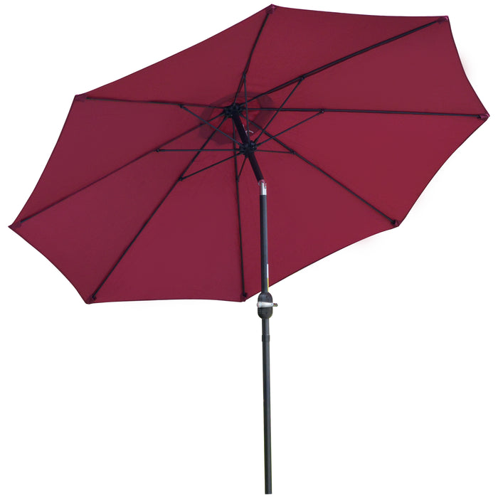 Large 2.6 Meter Red Outdoor Umbrella Parasol - UV & Wind Resistant Garden Shade - Ideal Sun Protection for Patio & Backyard