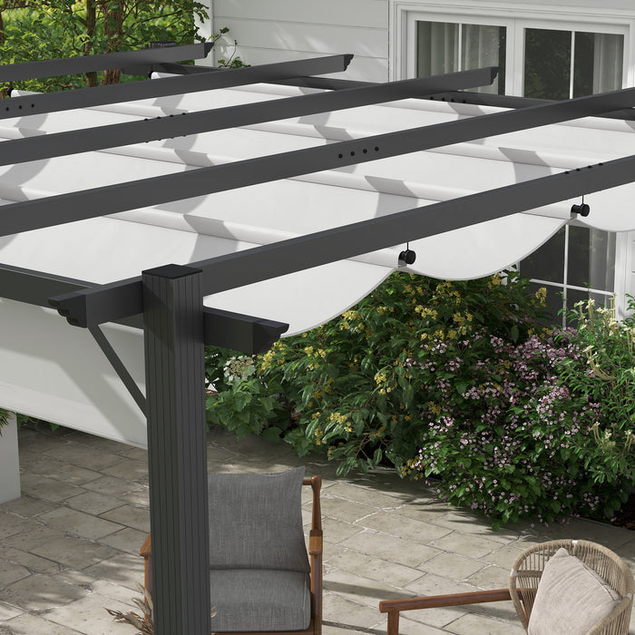 Aluminium Pergola Canopy Gazebo - 3x3m Outdoor Garden Sun Shade and Shelter, Light Grey - Ideal for Marquee Parties and BBQs