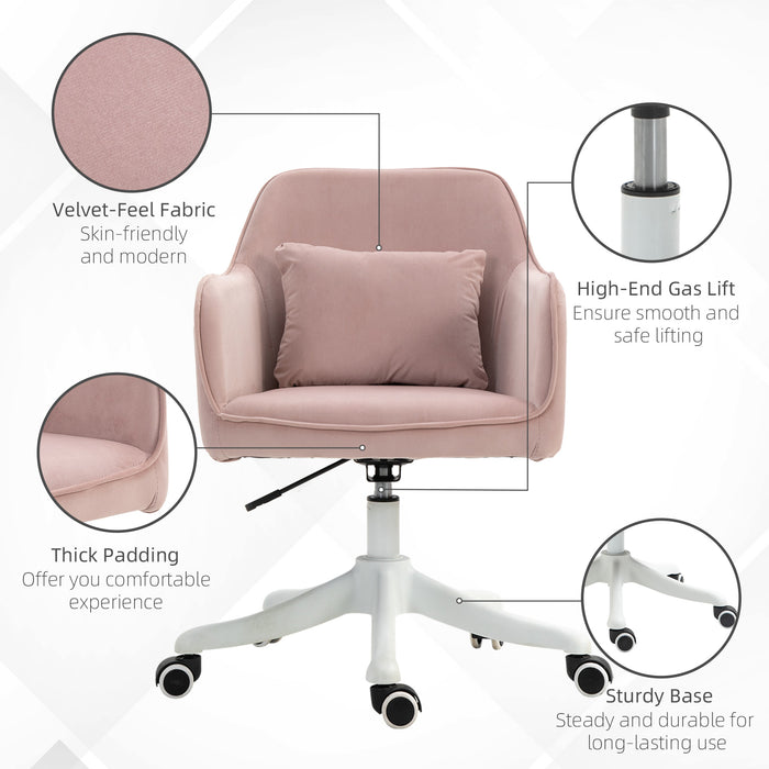 Velvet Comfort Executive Chair - Rechargeable Electric Massage Lumbar Support, Rolling Casters - Ideal for Home Office Relaxation and Comfort