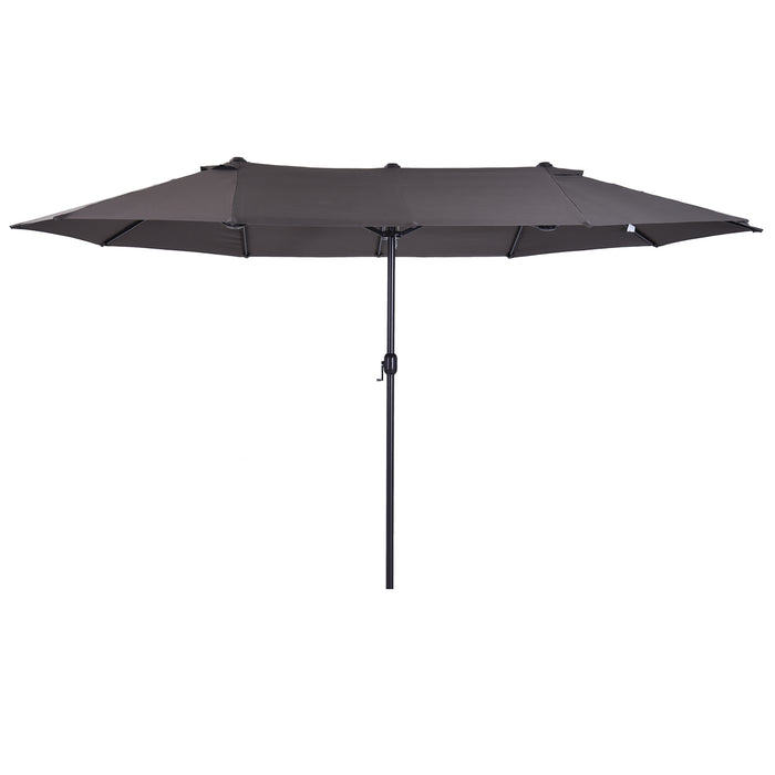 Double-Sided 4.6m Garden Parasol - Patio Sun Umbrella, Market Shelter Canopy, Grey Shade - Ideal for Outdoor Relaxation and UV Protection (Base Not Included)