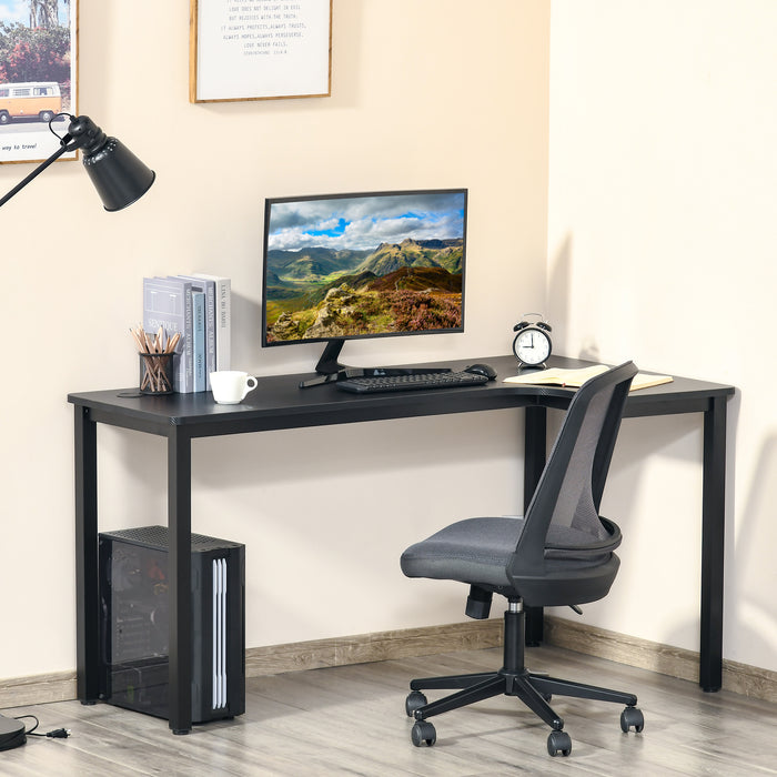 L-Shaped Gaming Desk - Spacious Corner Computer Workstation with Cable Management System, 145x81x76cm - Ideal for Gamers and Home Office Setup