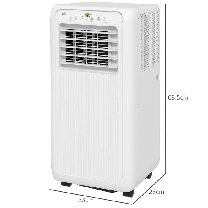 Portable 9,000 BTU Air Conditioner - Cools Rooms up to 20m², Includes Dehumidifier Function & 24-Hour Timer - Easy Mobility with Wheels, Comes with Window Mounting Kit