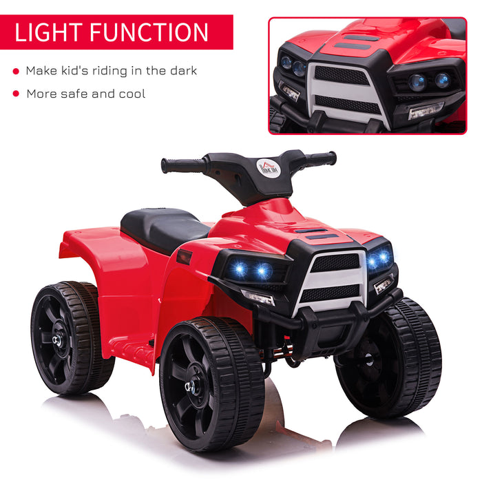 6V Electric Quad Bike for Kids - Toddler-Sized ATV with Headlights, Black & Red - Ideal Outdoor Ride-on Toy for Ages 18-36 Months